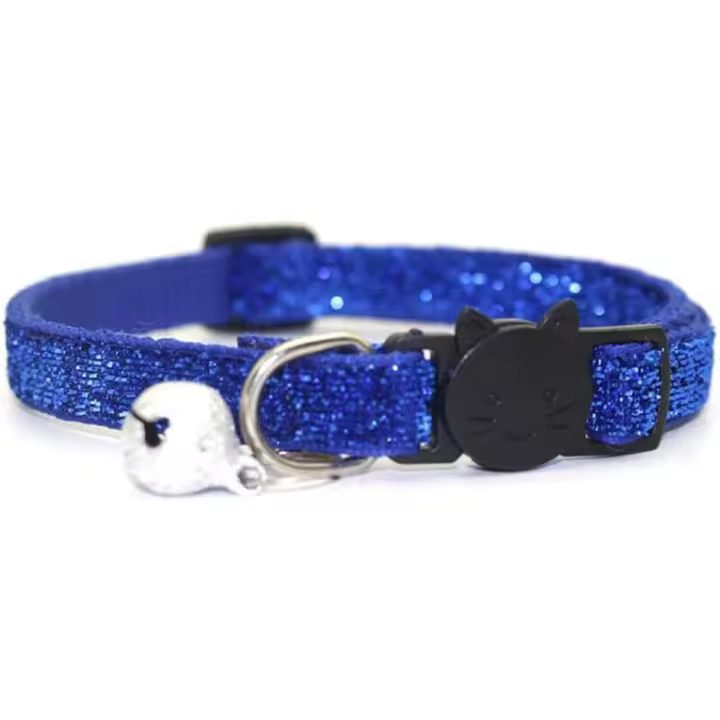 Collar para Gatos con Cascabel, collar antiestrangulamiento, Collares de seguridad ajustables para gatitos y Gatos (Azul) - 1