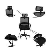 Meyvaser Silla de Oficina Negra Ergonómica con Malla Transpirable y Ajuste Personalizado - details 0