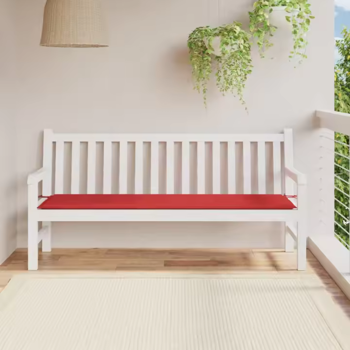 Cojín de banco de jardín tela Oxford rojo 180x50x3 cm - 1