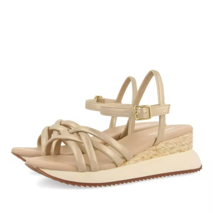 Gioseppo - Sandalias Doradas con Cuña y Tiras Tubulares para Mujer - 1