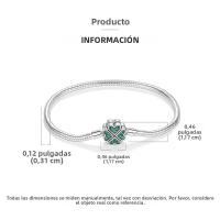 Pulsera De Plata Esterlina 925 Para Mujer Con Encantos De Corazón Llave Clover De Cuatro Hojas Cadena De Serpiente Pulsera Original DIY Joyería - details 15