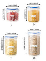 Contenedores De Almacenamiento De Alimentos Transparentes De Plástico S/M/L/XL Para Cocina Granos Azúcar Especias Jars Sellados - details 3
