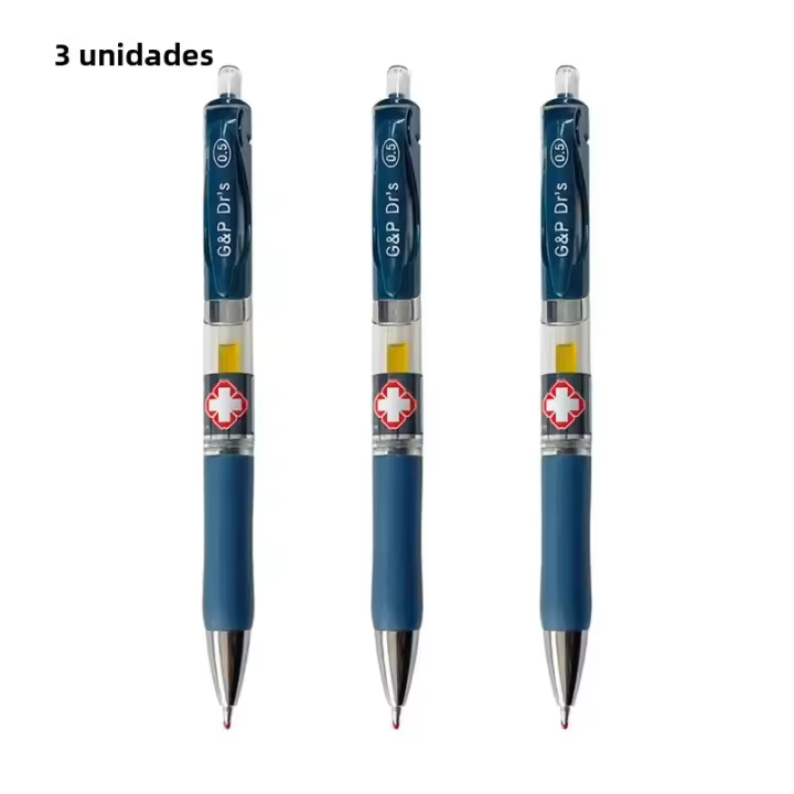 Bolígrafo De Gel 0.5mm Azul Oscuro Para Escritura Suave Y Llanura Para Estudiantes Y Profesionales De Salud 1/12 Piezas Suministros Médicos - 1