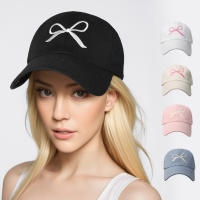 Nueva Gorra De Béisbol De Algodón Para Verano Rosa Con Mariposa Bordada Ajustable Para Mujer Gorra De Sol De Color Sólido Para Niñas Estilo Coreano - details 2