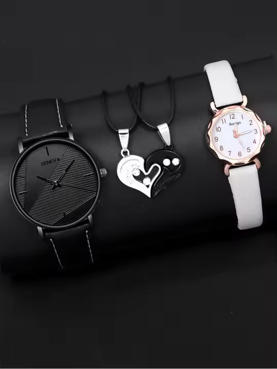 Reloj De Pulsera Casuário Minimalista Para Parejas Estudiantes Correa De Cuero Hombre Y Mujer Reloj De Cuarzo Moda Casual - 1