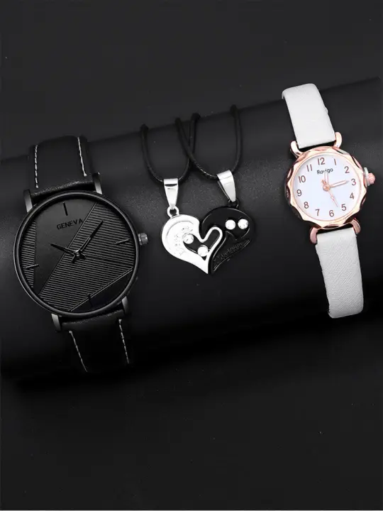 Reloj De Pulsera Casuário Minimalista Para Parejas Estudiantes Correa De Cuero Hombre Y Mujer Reloj De Cuarzo Moda Casual - 1