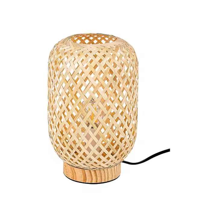 Lampara Mesa Natural E14 Ratán Estilo Escandinavo ALINAFE  RABALUX - 1