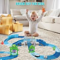 Coche De Carreras Eléctrico Para Niños Juguete DIY De Montaje Versátil Puzle De Rail Shark Monstruo Con Carruseles - details 5