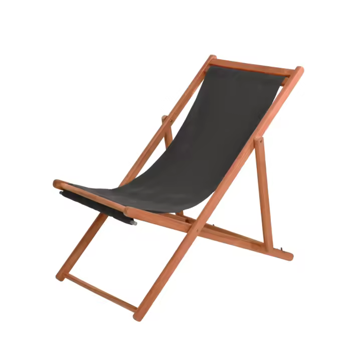 SILLON POSICIONES MADERA TELA GRIS 97x56x85 CM PROGARDEN - 1