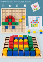 Juguetes Educativos Montessori Para Niños Bloques Creativos De Madera Juego De Inteligencia Con Colores Y Formas Aprendizaje Temprano - details 0