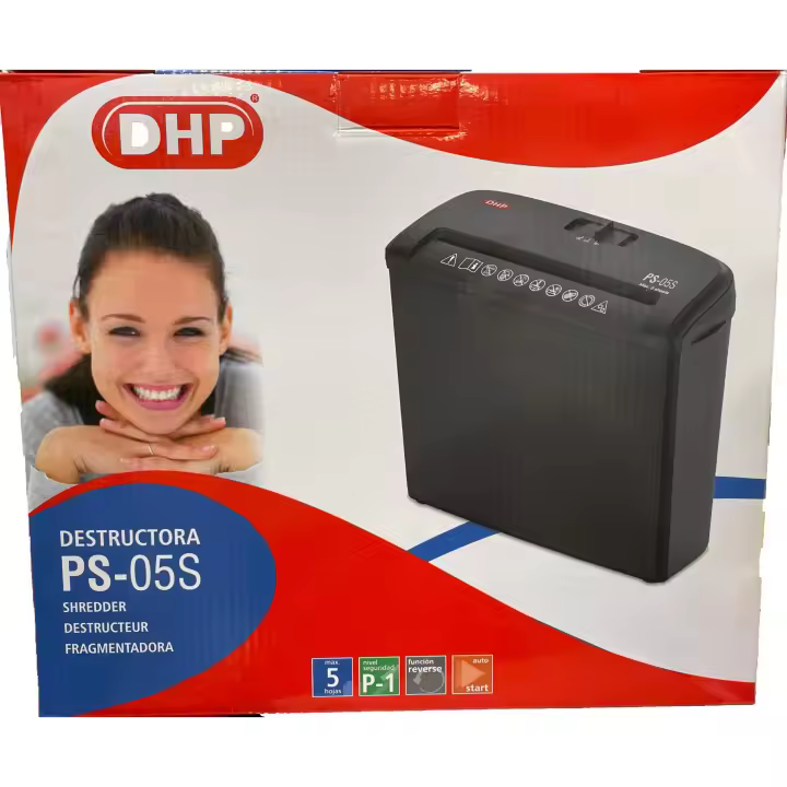 DESTRUCTORA TRITURADORA DE DOCUMENTOS DHP PS-05S 5 HOJAS - 1