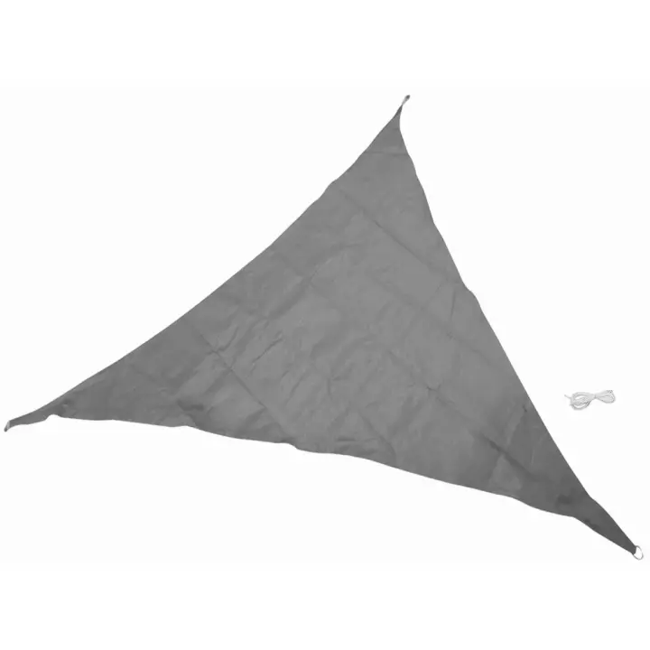 Gerimport Parasol Triangular Poliester Gris 4.9 Metros - Protección Solar - Fácil Instalación - 1