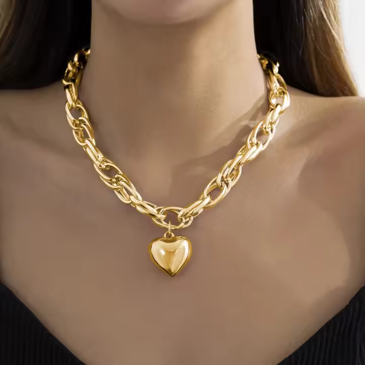 Collar Gótico Ingemark Para Mujer Cadena Gruesa Torcida Con Colgante De Bola Vintage Joyería Grunge Estilo Steampunk - 1