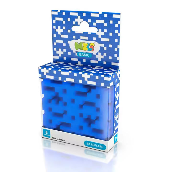 Set 6 placas base Meli basic color azul soporte construcciones - 1