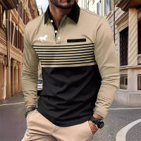 Camisa De Golf Para Hombre Polo Casual Estilo Clásico Manga Larga Moda Sólida Con Botones Adecuada Para Primavera Y Otoño Talla Regular - details 4
