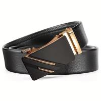 Cinturón De Negocios Casual Para Hombres Con Hebilla Automática De Metal Diseño De Lujo De Marca Cinturones Para Cintura De Adulto Material PU Regalo Ideal - details 3
