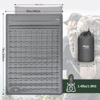 Esterilla Camping 12cm, Colchoneta Camping 2 Personas de Aire Ultraligero Inflable, Almohadilla de Dormir autonflable para Uso al Aire Libre con Almohadas incorporadas, Bomba de pie integrada - details 1