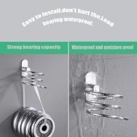 Necesidad de perforar baño secador de pelo titular de cable titular secador de pelo titular con cable conveniente para baño/dormitorio/balcón (sin agujero) plata 1PCS - details 2