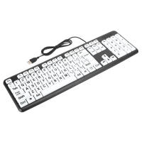 Teclado Para Visión Baja Negro Con Teclas De Impresión Gruesa Y Teclado Conexión USB Cableado Para Ancianos 104 Teclas - details 0