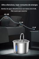 Fuente De Agua Automática Para Gatos TY09 2.2L En Acero Inoxidable Con Bomba Silenciosa USB Filtro Incluido Dispensador De Agua Para Mascotas - details 6