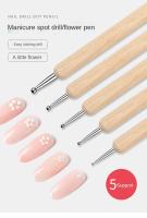 5pc Set Profesional De Pinceles Para Uñas 2 Modos Herramientas De Manicura DIY Con Plástico Y Acero Selección De Piedras Preciosas - details 0