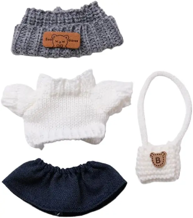 Ropa para muñecas de 17 cm. Adecuado para muñecas Labubu de 17 cm. Accesorios: 1 blusa, 1 falda - 1