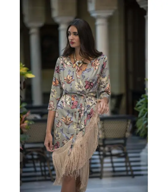 VESTIDO ROMÁNTICO  FLECOS KAHYRA Kahyra V2296B - 1