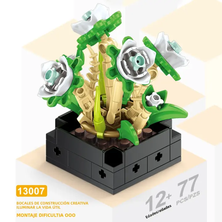 Juego De Bloques De Diamante 3D De Suculentas En Maceta Modelo Decorativo Para Mesa Juguete Creativo Y Relajante Para Adultos - 1
