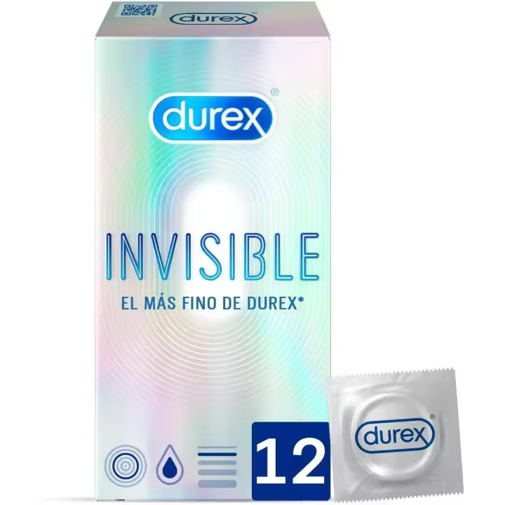 Durex Invisible Extra Fino Extra Sensitivo - Preservativos (12 Unidades) - 1