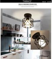 Luz De Techo Moderna Nórdica Negra De Hierro Tratado E27 LED Para Cocina Sala De Estar Dormitorio Estudio Balcón Restaurante Café Hotel - details 7