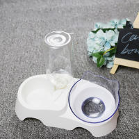 Tazón Doble Para Gatos Con Base Antideslizante Tazón De Alimentos Y Agua Para Perros Alimentador De Mascotas Material Plástico Forma Redonda - details 6