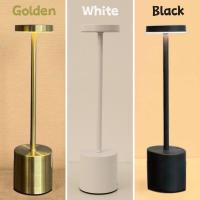 Lámpara De Mesa LED Recargable Toque Metálica Para Escritorio Iluminación Ambiente Creativa Para Cama Decoración Exterior Luz Nocturna 2024 - details 0