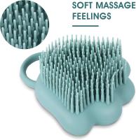 Cepillo de Baño para Perros y Gatos, Dispensador de Champú de Silicona, Suave Cepillo de Ducha para el Lavado de Mascotas de Pelo Corto y Largo (Azul en forma de pata) - details 3
