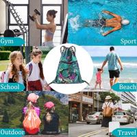 Mochila grande de cuerda, mochila deportiva informal, mochila escolar deportiva, bolsa de gimnasio con bolsillo con cordón - details 3