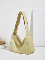 Bolso De Hombro De Cuero Suave Minimalista Para Trabajo Y Estudio Bolsa De Clase Para Mujeres Con Cierre De Cremallera - details 0