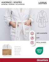 HOME SOLAZZIA Albornoz de Ducha para Hombre o Mujer, Albornoz de Rizo, Bata de Baño, Pijama, 100% Algodón - details 1