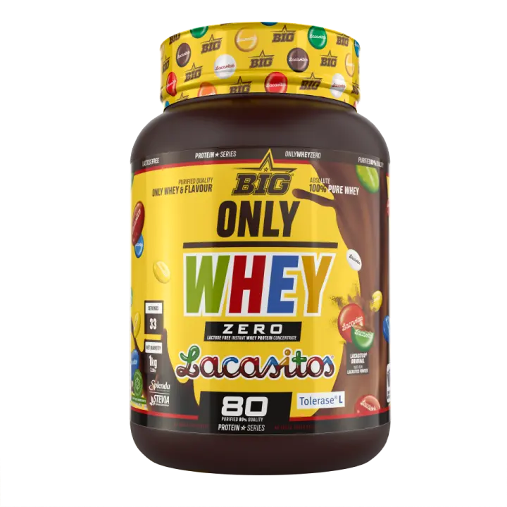 ONLY WHEY (1KG)  Lacasitos - Big + mix regalo  Baja en lactosa  Baja en grasas Alta calidad - 1