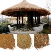 Panel De Techo De Palma Simulada Para Decoración De Jardín Y Paisaje Material De Paja Inflamable Resistente a La Quema Tapete De Techo DIY Para El Hogar - details 11