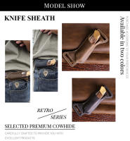 Funda De Cinturón Vintage En Cuero Genuino Para Cuchillo Plegable Y Mini Cuchillo De Bolsillo RIYAO Estuche De Cuero Vacío Para Herramientas Al Aire Libre - details 1
