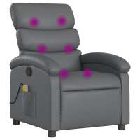 vidaXL Sillón de masaje reclinable cuero sintético Negro, Crema, Marrón Sillon Dormitorio Sillon Comodos Silla Relax Sillón Sofá - details 6