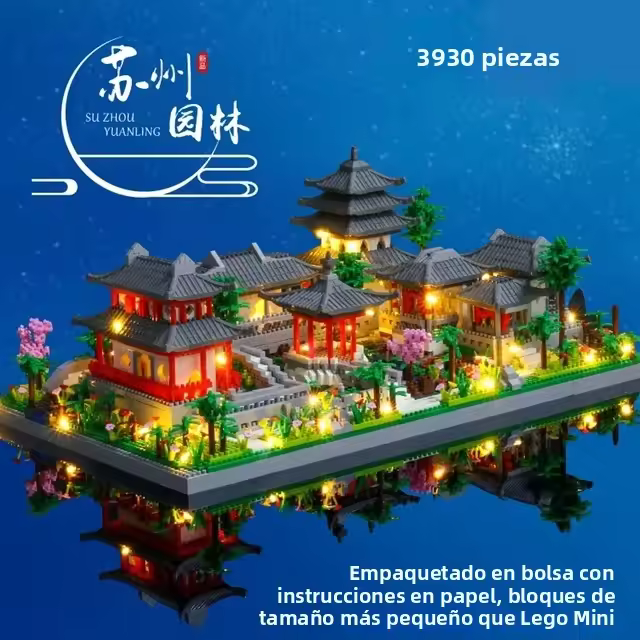 Bloques De Construcción Micro Modelo Torre Del Lago Occidental Con Árboles Y Luz DIY De Diamante Para Niños Y Adultos Regalo - 1