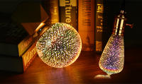 Lámpara De Noche LED E27 Estrella De Fuegos Artificiales Vintage Decoración De Mesa 3D Luz Colorida Efecto De Fuegos Para Fiestas Y Vacaciones - details 0