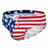 Bikini Briefs De Natación Para Hombre Estilo American Flag Print Sexy Shorts De Playa Traje De Baño Con Patrón De Estándares - details 11
