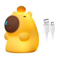 Lámpara De Noche De Silicona Capibara Para Niños Luz De Dormitorio Recargable Por USB Decoración Animal Táctil Para El Lecho - details 4