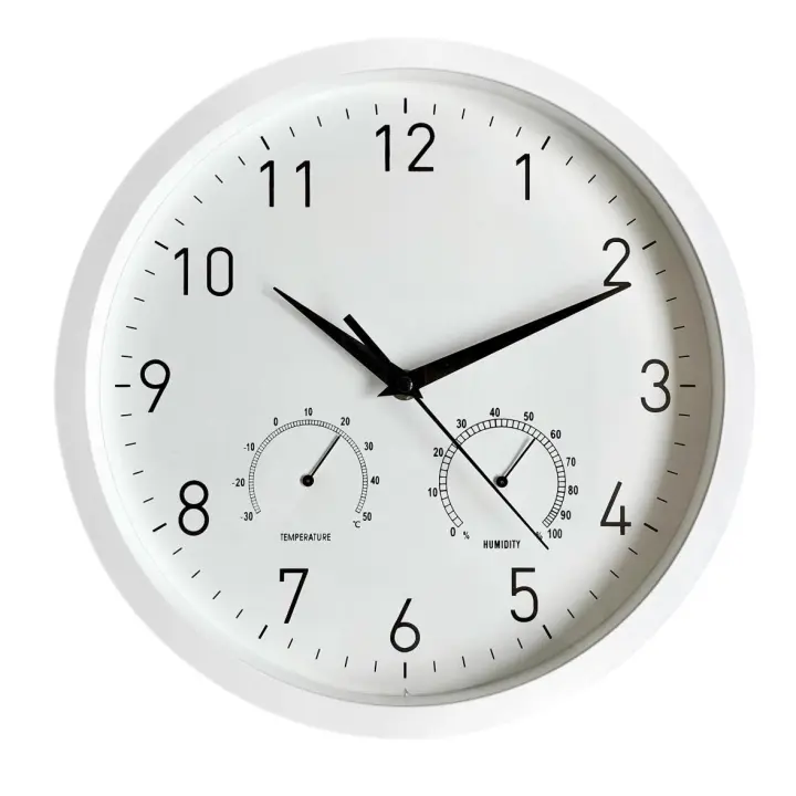 Reloj pared 31 cm, redondo, temperatura y humedad interior - 1