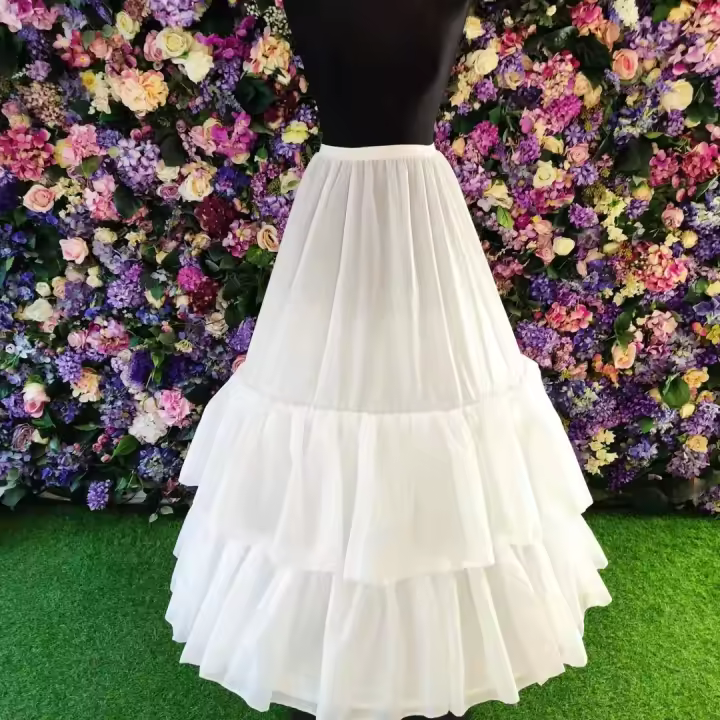 BABYONLINE Falda Interior Para Vestido De Novia A-Line Largo Suelto Falda Interior De Crinolina Media Slip Para Boda - 1