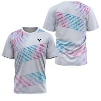 Camiseta De Badminton Para Hombre Con Estampado Rayado De Lujo Corta Secado Rápido Verano Deporte Tenis Casual O-Neck Polyester - details 6