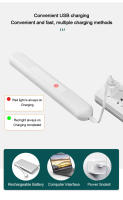 Lámpara Nocturna LED De Inducción Corporal Con Adhesivo Y Succión Magnética Para Armario Luz De Tira Larga Recargable Moderna - details 2