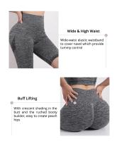 Shorts De Yoga Para Mujer Cintura Alta Elástica Control Abdominal Levantamiento De Glúteos Ruched Talla Grande Gimnasio Compresión - details 4