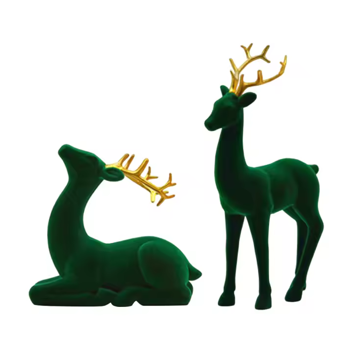 Esketo De Ciervo De Resina Sólida Para Decoración De Navidad Figura De Renos De 20-25 Cm Escultura De Ciervo Para Sala De Estar - 1